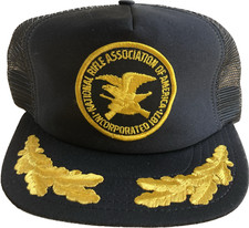 Vintage NRA Patch Snapback Trucker Hat Cap Made in USA National Rifle NOS Gold