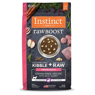 Instinct Raw Boost Indoor Health Grain Free Recipe with Real Rabbit Natural D...