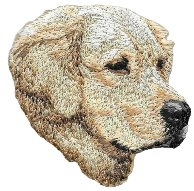 Golden Retriever Dog Patch Embroidered Face Cut out Iron on Sew on