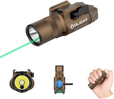 Olight Baldr Pro R Green Laser  Light Combo 1350 Lumen Rechargeable, Desert Tan