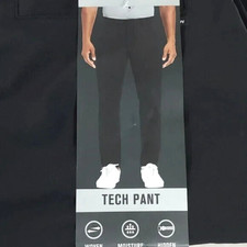 Hurley Jet Set Tech Men's Pant Flat Front Moisture Wicking Stretch BLACK 30WX32L