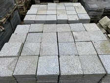 Terrassenplatten Granit  37 Qm  20x20cm Grau  Geflammt Rauh Kanten Ges&auml;gt