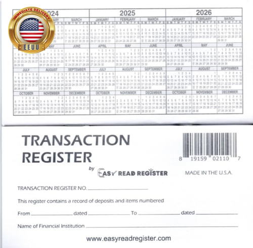 12-Pack Personal Check Registers - USA Made - Ledger Transaction Registers ⭐️⭐️⭐