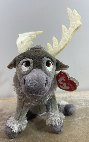 Disney Frozen 2015 Sparkle Sven Reindeer TY Beanie Babies 7" Plush WT