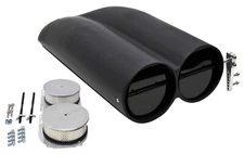 CHEVY-FORD-MOPAR SHOTGUN STYLE ALUMINUM DOUBLE SCOOP DUAL 4 BARREL - SMOOTH