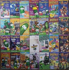 28 Big Idea Veggie Tales VHS Tape Lot Penguins Larryboy