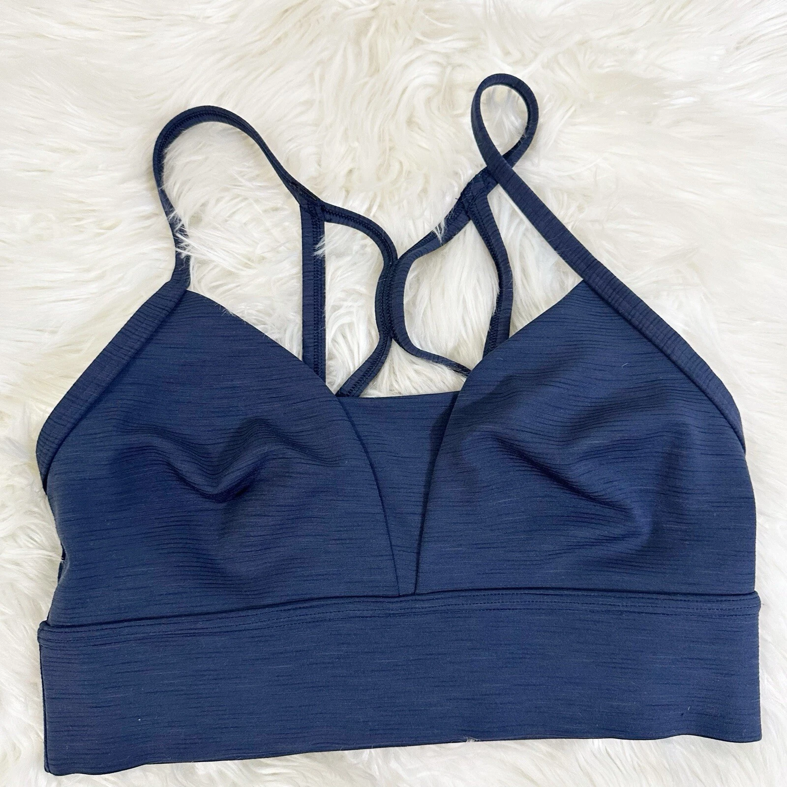 sweaty-betty super sculpt navy marl pilates yoga tank-bra