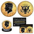 24K GOLD 2-Sided 2022 JFK Kennedy Half Dollar Coin with BLACK RUTHENIUM - D MINT