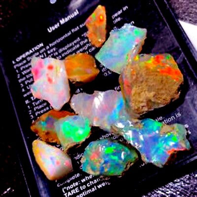 Opal Rough Lot 10 Pieces Natural Ethiopian Welo Opal Raw AAA cut grade rough 106