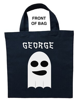 Ghost Trick or Treat Bag, Personalized Ghost Halloween Loot Bag, Ghost Bag