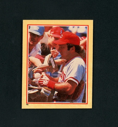 1984 Fleer Stickers Baseball Johnny Bench #96