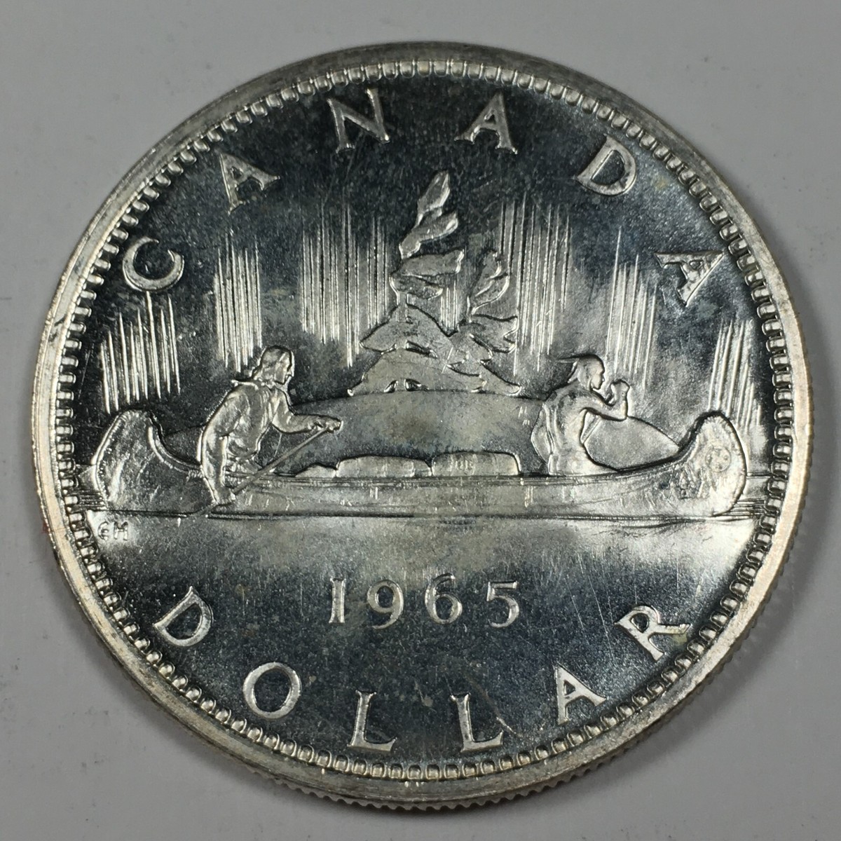 1965 Canada 1 Dollar 80% Silver - Uncirculated (MS) KM#64 - 6349