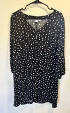 Gap Women's Black Floral Dress Size Large. Knee Length Long Sleeve