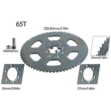 65T Tooth Sprocket Gear 35 Pitch Chain Axle Hub Go Kart Racing Mini Bike