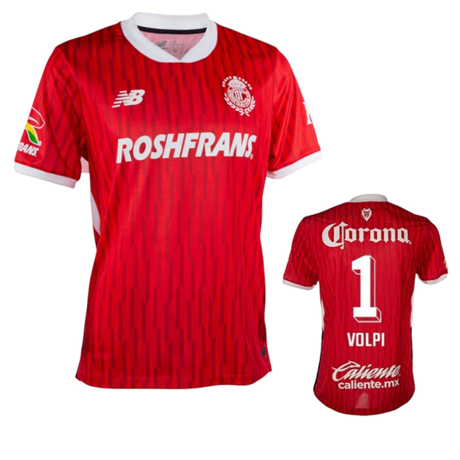 Toluca FC Home 24/25 - New Balance - VOLPI # 1 Red - 3XL (Run Small) Soccer
