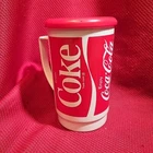 6.5" COCA COLA COKE MUG Plastic Cup white red VTG Retro original whirley 32 oz