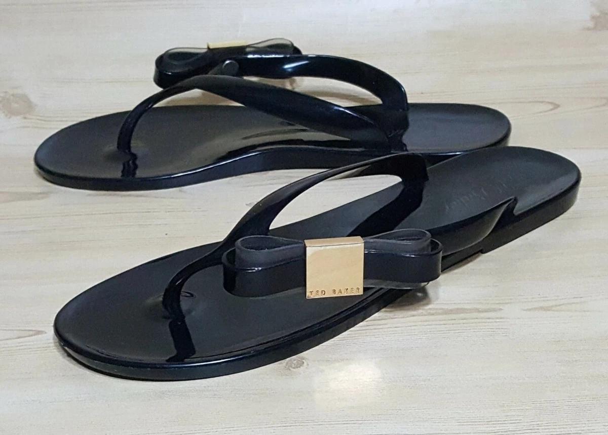 Ted baker black store flip flops