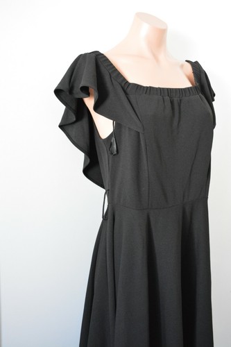 City Chic Dress Womens Plus Size Small Black Off Shoulder Fit Flare - Picture 3 of 9