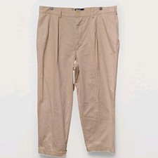 Vtg 90s Polo Ralph Lauren Chino Pants Mens 40x30 Tan 100 Cotton Pleated Front