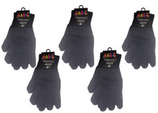 Black Fingerless Magic Gloves 5 PACK Winter Knit Stretch ONE SIZE FITS ALL, Warm