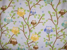 BTY Cute Owls on Branches Flannel Cotton Quilt Fabric
