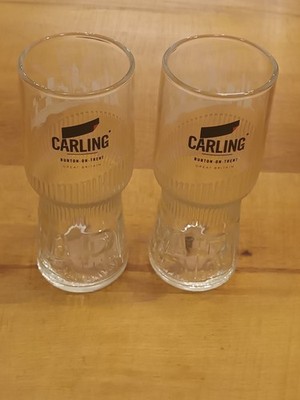 2x Carling Half Pint Gläser Nagelneu 