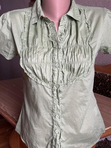 Women Banana Republic Shirt Green Cotton 34 / XS /