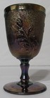 St. Clair "Rose in Snow" Highly Iridized Carnival Blue Goblet, 1968-1970, GREAT! — photo 1