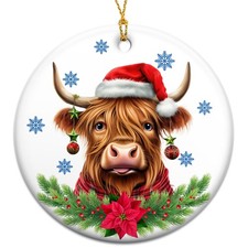 Highland Cow Christmas Ornaments 2025 - Christmas Birthday Highland Cow Lover...
