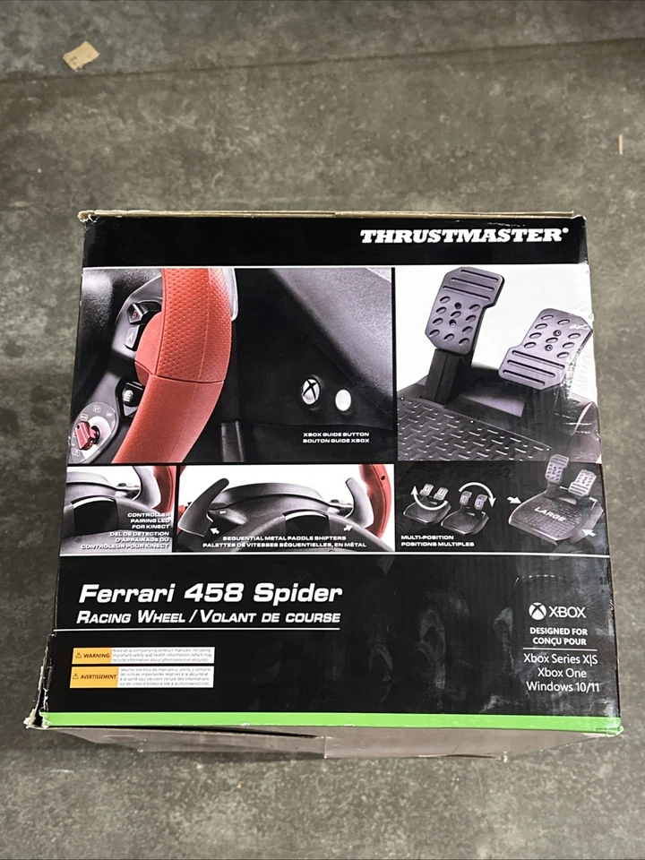 Thrustmaster - Ferrari 458 Spider Racing Wheel for Xbox One - Black/Red/Yellow - Image 2 of 4