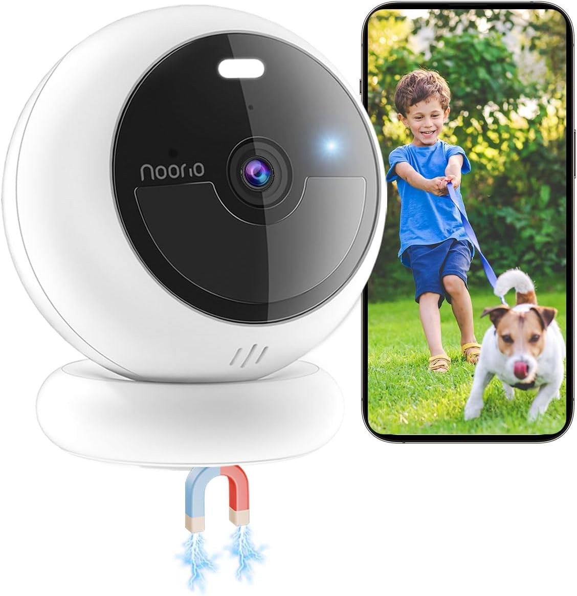 (NO MONTHLY FEES) 1080p Wireless Magnetic Security Camera w/ Color Night Vision