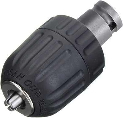 Keyless Drill Chuck 0.8-10mm with 1/2 Inch Square Adapter for Impact Wrench