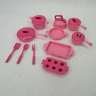 Barbie Vintage 90s PINK Kitchen House Accessories Lot of 11 Cookware Pots Pans