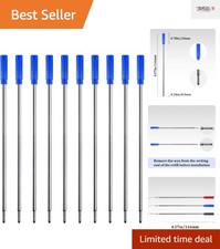 Smooth Writing 1mm Medium Tip Blue Ink Refills - 10 Durable Replacements
