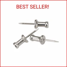 GEM CPAL4 Aluminum Head Push Pins, Aluminum, Silver, 1/2" (Box of 100)