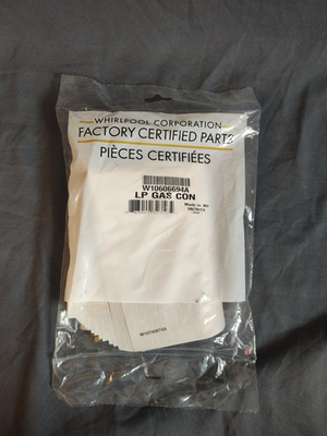 #ad Genuine W10606694A Whirlpool Dryer Lp Gas Conversion Kit Alpha Models. OEM part $18.99