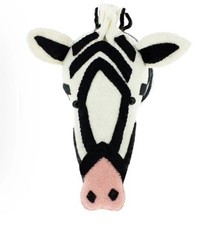 NWT Anthropologie Fiona Walker Pink Nose Zebra Head Felted Wool Wall Mount Large