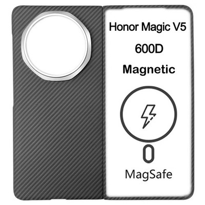 for Honor Magic V5 Magnetic MagSafe Case Aramid Carbon Fiber Cover Ultra Thin 