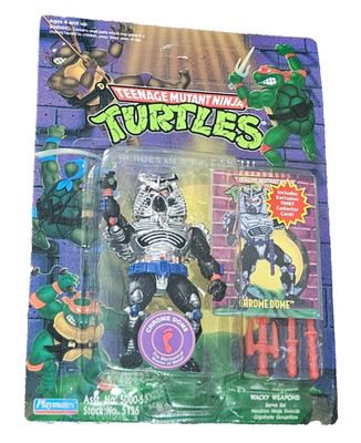 New 1994 Playmates TMNT Chrome Dome Mechanical Master Of Metal Action Figure MOC
