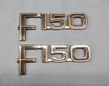1980 - 86 FORD F-150 F150 SIDE Fender EMBLEMS LOGO BADGE SYMBOL PAIR OEM  NICE !