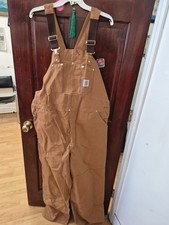 Carhartt Overalls 42x32 Men’s Duck Bib Brown Overall  RN#14806