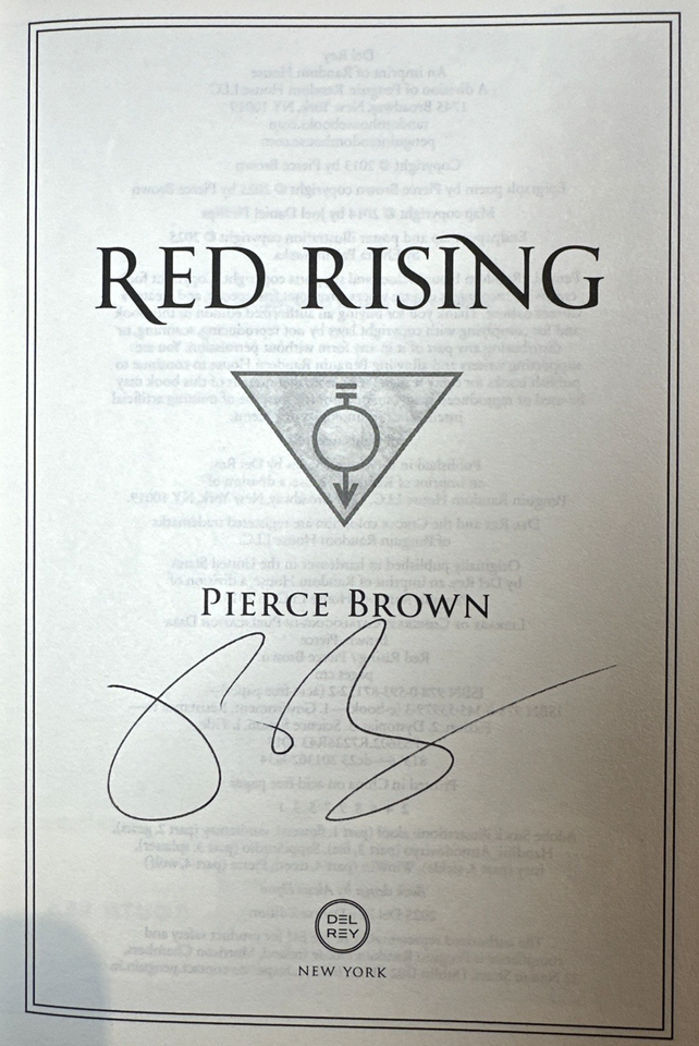 Red Rising by Pierce Brown SIGNED 2025 US Deluxe Slipcase Del Rey HB ...