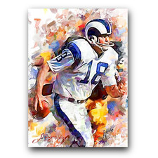 Roman Gabriel #10 Art Card Limited 46/50 Edward Vela Signed (Los Angeles Rams)