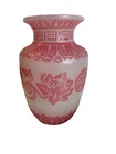 Steuben Rosaline Acid Cut Back Glass Vase - 7" T