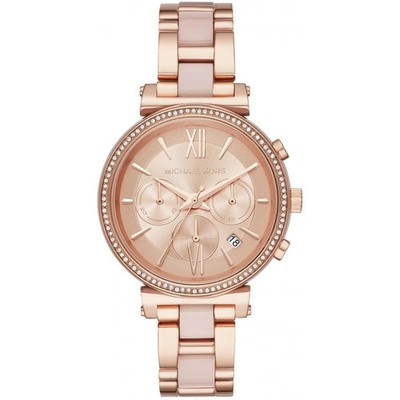 Michael Kors Ladies Sofie Rose Gold-Tone Stainless Steel Watch MK6560 New