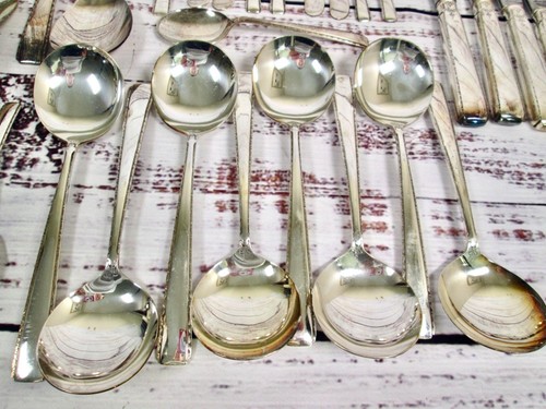 Set posate vintage nichel argento bordo rotolo art deco classico tradizionale 74 - Foto 10 di 19
