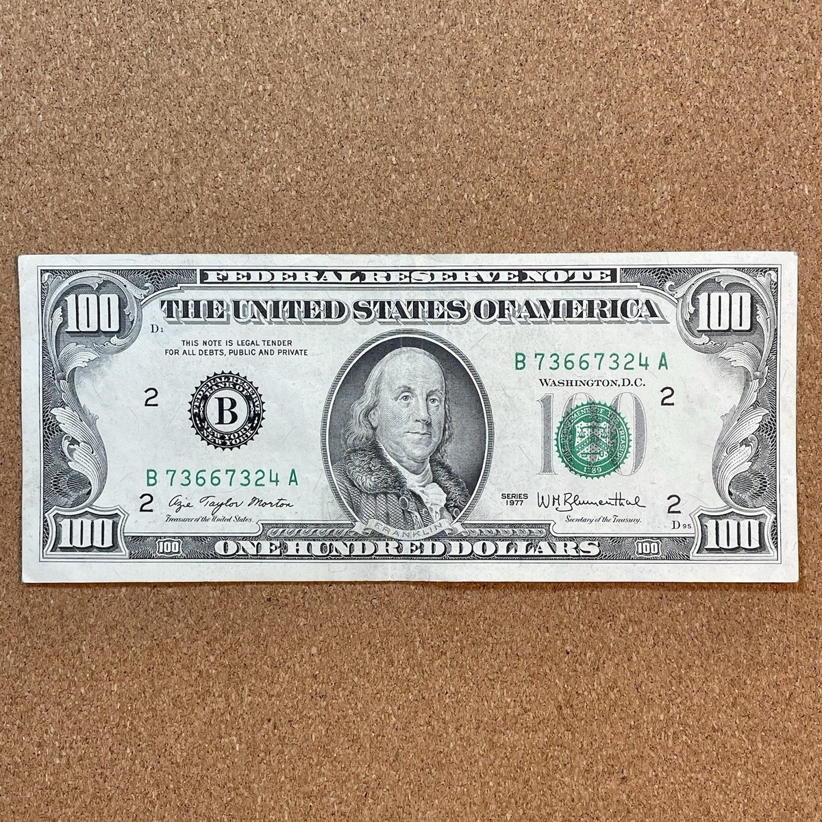 Small Head $100 bill (One Hundred Dollar Bill) - Series 1977, NY Reserve |  eBay