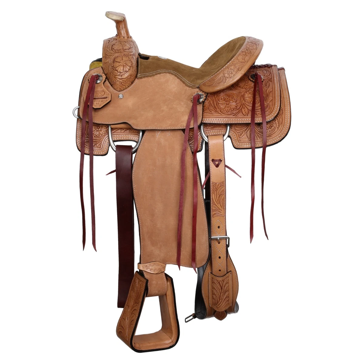 Selle Western HULARA 14 Pouces – Barrel Racing – Cuir Brun – Sans Arbre