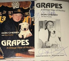 DON CHERRY SIGNED BOOK AUTOBIOGRAPHY GRAPESAUTOGRAPHED BOSTON BRUINS