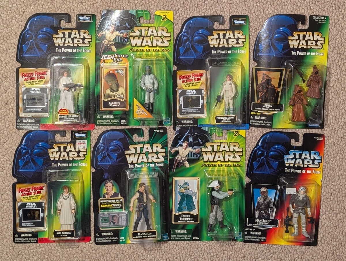 8) Kenner Star Wars Power Of The Force POTF2 Leia Han Solo Jawas